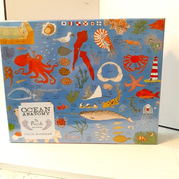 Julia Rothman 500 piece puzzle OCEAN ANATOMY brand new in sealed box - Picture 1 of 5